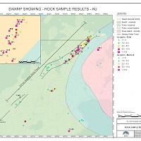 Swamp Showing Rock Sample Results-Gold
